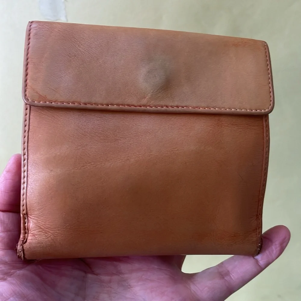 Vintage Fendi orange ten leather bifold wallet